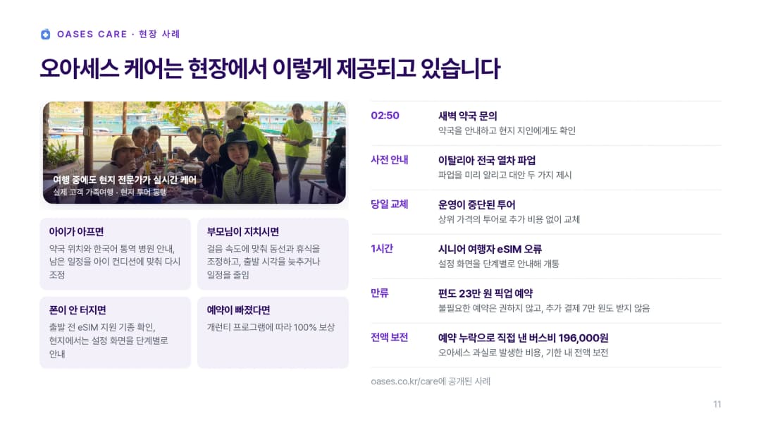관광벤처기업 오아세스 성장 전략